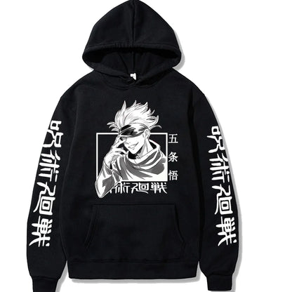 Jujutsu Kaisen Satoru Gojo Spell Return Hooded Fleece Shirt Men's Sweater Autumn and Winter New Men's and Women's Hoodies