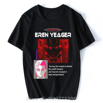 Japanese Anime Attack On Titan Graphic Print T Shirt Men Women Fashion Casual Crew Neck Short Sleeve Plus Size Unisex T Shirt