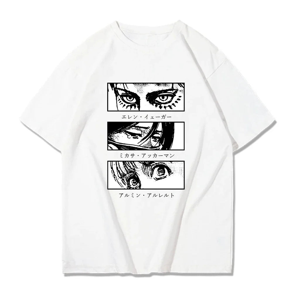 Japanese Anime Attack On Titan Graphic Print T Shirt Men Women Fashion Casual Crew Neck Short Sleeve Plus Size Unisex T Shirt