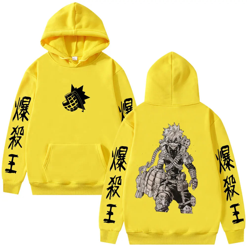 Anime My Hero Academia Bakugou Katsuki Merch Hoodie Men Women Fashion Vintage Hooded Sweatshirt Male Manga Cosplay Streetwear