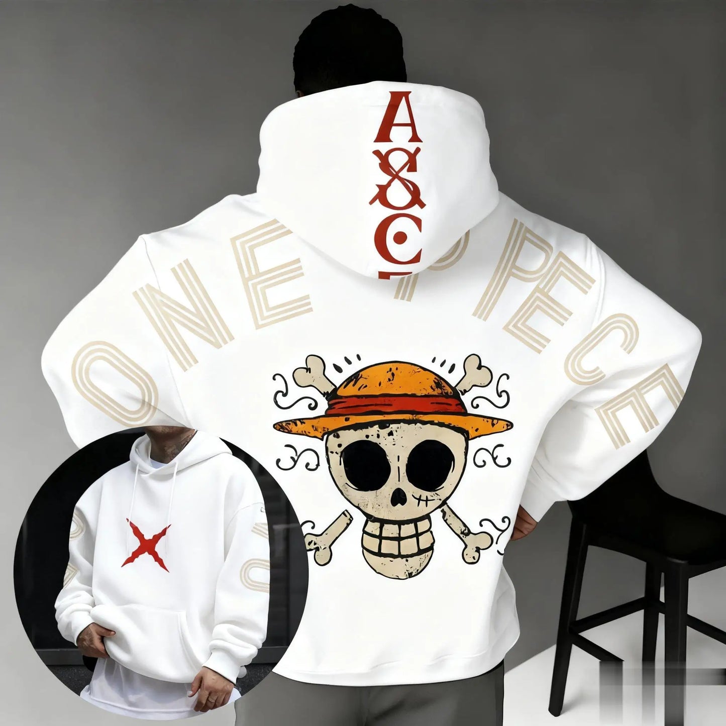 Y2k Oversized One Piece Hoodie Women Men Anime Print Pullover Jacket Streetwear Autumn Winter New Sweatshirt Long-Sleeve Tops