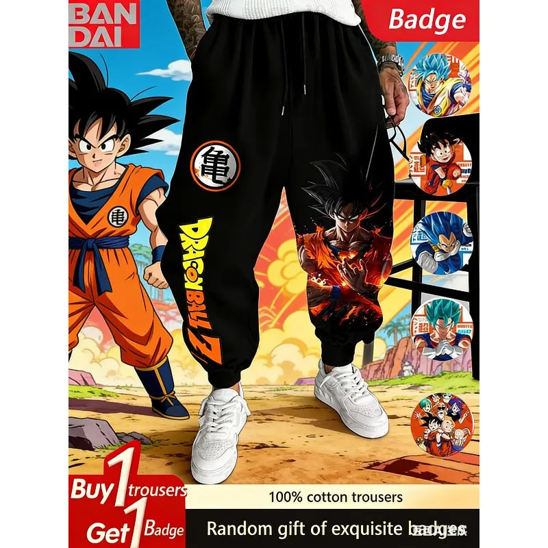 Dragon Ball Z Anime Graphic Men Jogger Pants Loose Fit Streetwear Casual Sweatpants Elastic Cuff Spring Autumn Hip Hop Trousers