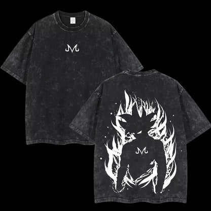 Anime Dragon Ball Cosplay Washed Goku T-Shirt Cotton Loose Large Casual Sports Vegeta Gym T-Shirt Men's Harajuku Tee Clothing