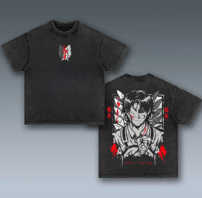 Hot Sale Attack on Titan Peripherals Graphic Print T-Shirt Men Women Retro Washed Cotton Harajuku Style Oversized Summer New Top
