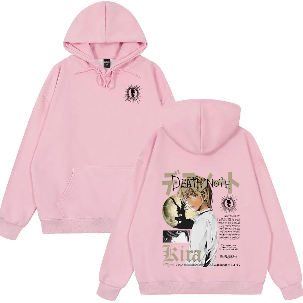 Japan Anime Death Note Yagami Light Tops Men High Quality Cotton Clothes Fashion Hip Hop Couple Hoodies Winter Funny Streetwear