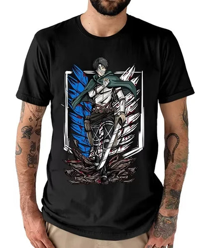 Anime Attack on Titan Capitán Levi Honor Batalla Final Printed T-shirt Men's and Women's T-shirt Men's Top Sports T-shirt 2026