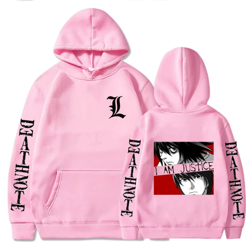 Yagami Light  L·Lawliet Death Note Men's Hoodie Sweatshirt Men Womnen Fashion Brand Design Pullover Men's Fleece Hoodies