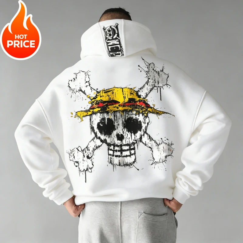 Nika Luffy One Piece Harajuku Streetwear Men Vintage Streetwear Hoodie Winter Women Oversized Hooded Sweatshirt Long Sleeve Top