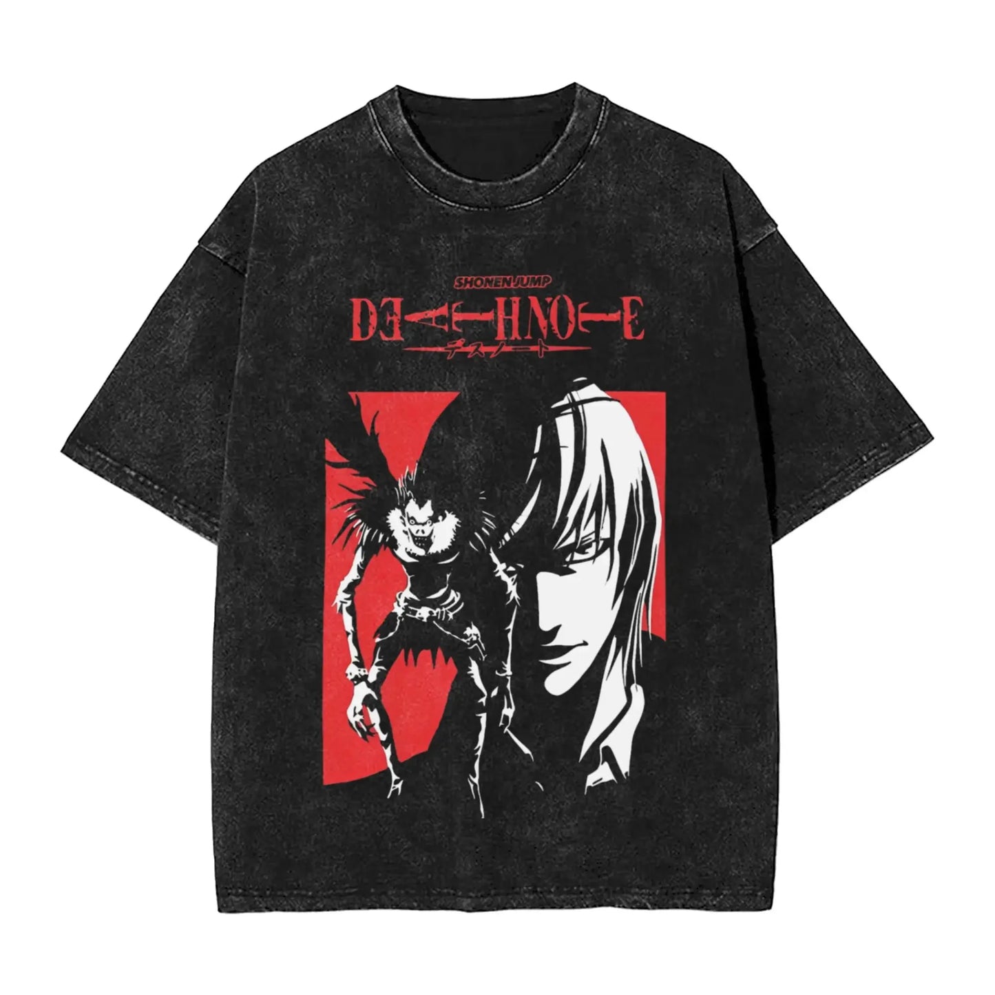Manga DEATH NOTE T Shirts L Lawliet Graphic Print T-Shirts Washed Oversize Tshirt Short Sleeve Cotton Soft Tee Men Women Clothes
