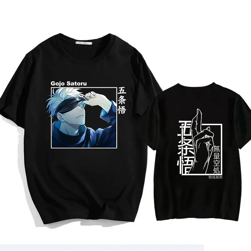 Jujutsu Kaisen Satoru Gojo Unisex Pure Cotton T-shirt 2026 Summer Anime Print Loose Casual Parent-child Short Sleeved Top