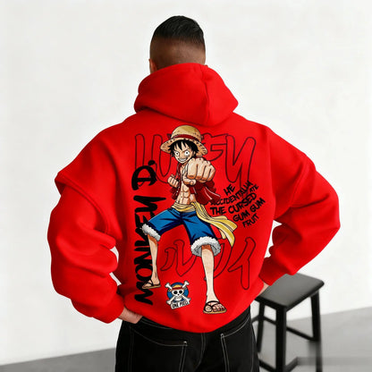 One Piece Anime Print Hoodie Men Women Graphic Pullover Casual Streetwear Sweatshirt Monkey D Luffy Print Jacket Spring Autumn