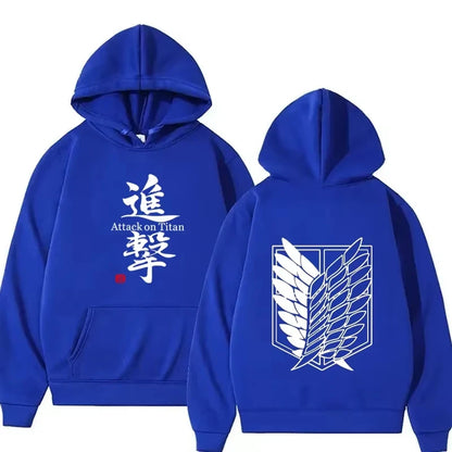 Attack on Titan Anime Print Hoodie Men Clothes Fall Winter Fashion Harajuku Casual Women Long Sleeve Tops Fleece Sweatshirts