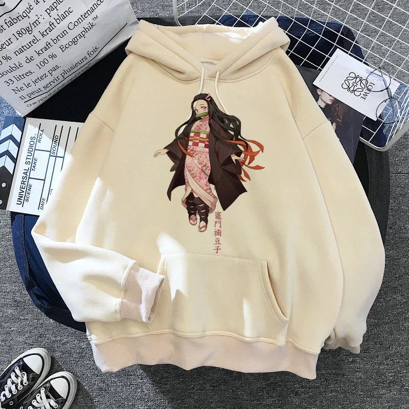 New Kimetsu No Yaiba Sweatshirt Manga Demon Slayer Hoodies Harajuku Anime Japanese Kawaii Hoodie Cartoon Tanjiro Kamado Nezuko
