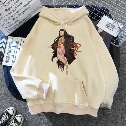 New Kimetsu No Yaiba Sweatshirt Manga Demon Slayer Hoodies Harajuku Anime Japanese Kawaii Hoodie Cartoon Tanjiro Kamado Nezuko