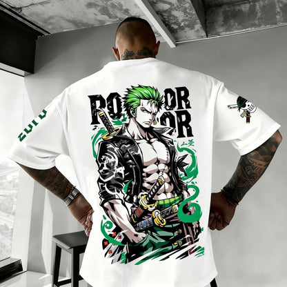 One Piece Japanese Anime Printed Men's T-Shirt Roronoa Zoro Boy Children's Harajuku Short Sleeve Kids Luffy T-shirt Clothing