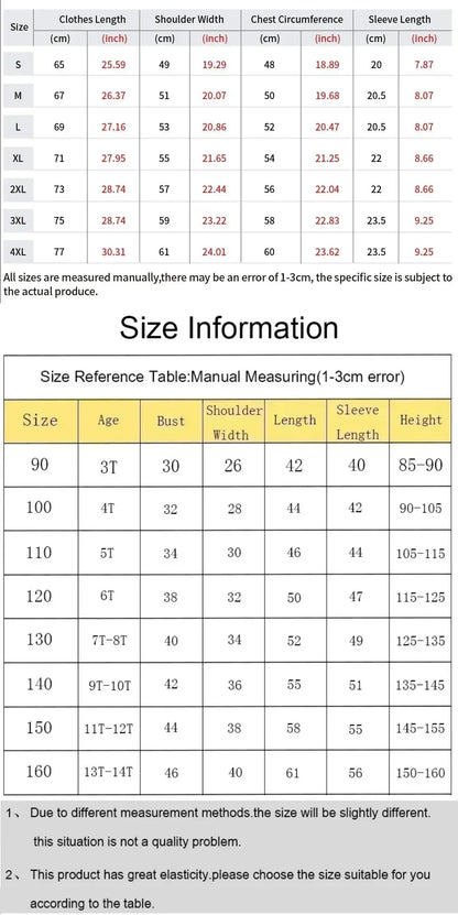 Demon Slayer Kokushibo Anime Printed T-shirt 2025 Men's and Women's Summer New Harajuku Fashion Casual Loose Parent Child Top