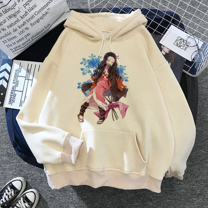 New Kimetsu No Yaiba Sweatshirt Manga Demon Slayer Hoodies Harajuku Anime Japanese Kawaii Hoodie Cartoon Tanjiro Kamado Nezuko