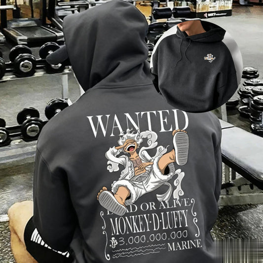 Oversized One Piece Luffy Anime Print Hoodie Men Women Streetwear Casual Loose Sweatshirt Pullover Spring Autumn Fashion Unisex