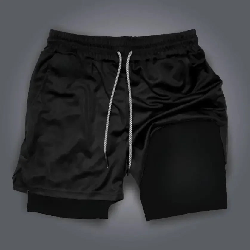 Demon Slayer Anime Men Gym Shorts Quick Dry Streetwear Summer Workout Sports Pants Sportswear Fitness Double-layer Beach Pants