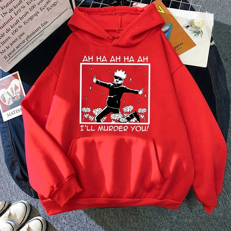 Cool Anime Satoru Gojo Graphic Hoodie for Men Women Casual Wear Trendy Print Sweatshirt Fashion Streetwear