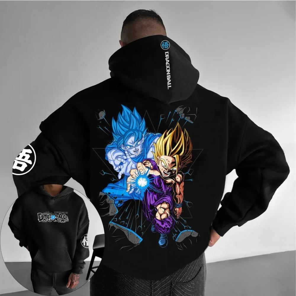 Dragon Ball Men's Hoodie Sweater Goku Gohan Japan Anime Summer Autumn New Boys Children's Long Sleeve Oversize Parent-Child Wear