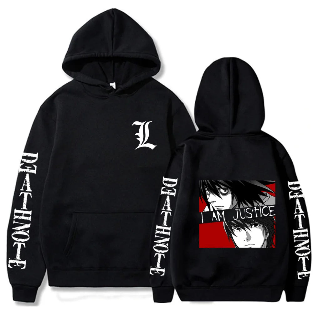 Yagami Light  L·Lawliet Death Note Men's Hoodie Sweatshirt Men Womnen Fashion Brand Design Pullover Men's Fleece Hoodies