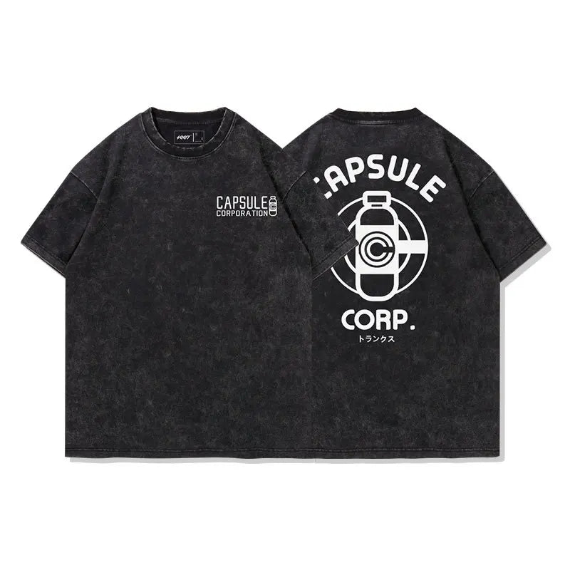 Japanese Anime Dragon Ball Vintage Washed T-shirt Man Women Short Sleeve Tee Summer Casual Graphic Print Streetwear Y2k Clothes