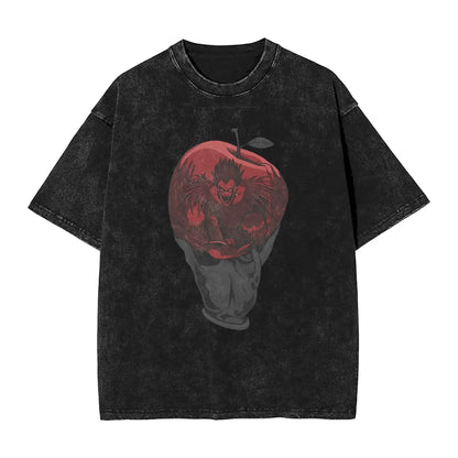 Manga DEATH NOTE T Shirts L Lawliet Graphic Print T-Shirts Washed Oversize Tshirt Short Sleeve Cotton Soft Tee Men Women Clothes