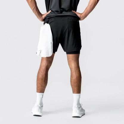 One Piece Men's Shorts Double Layer 2-in-1 Shorts Roronoa Zoro Japanese Anime Summer and Autumn Fake Two-piece Printed Pants