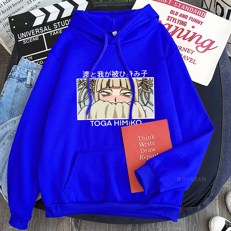 My Hero Academia Anime Kawaii Cartoon Graphics Himiko Toga Hoodies Men Women Long Sleeve Patchwork Boys/girls Hoodie Sweatshirts