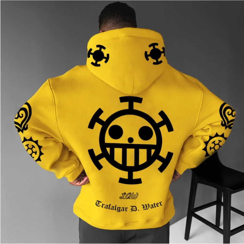 ONE PIECE Men's Hoodie Sweater Heart Pirates Japanese Anime Summer Autumn Boy Children's Long Sleeve Y2k Parent-Child Pack