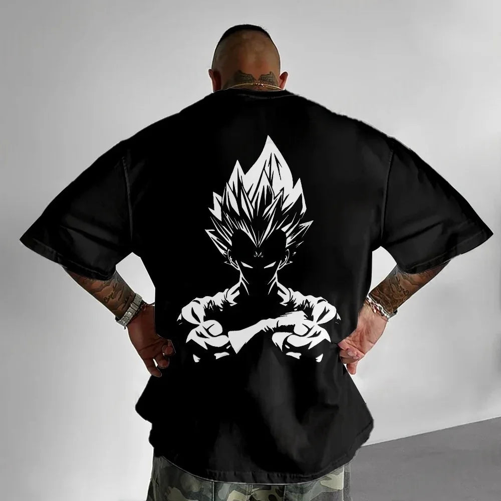 Dragon Ball Summer Men's T-Shirt Japanese Anime Vegeta Autumn Inside Boy Children Parent-Child Personality Trend Short Sleeve
