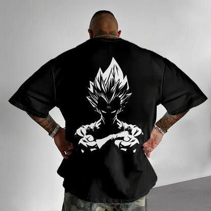 Dragon Ball Summer Men's T-Shirt Japanese Anime Vegeta Autumn Inside Boy Children Parent-Child Personality Trend Short Sleeve