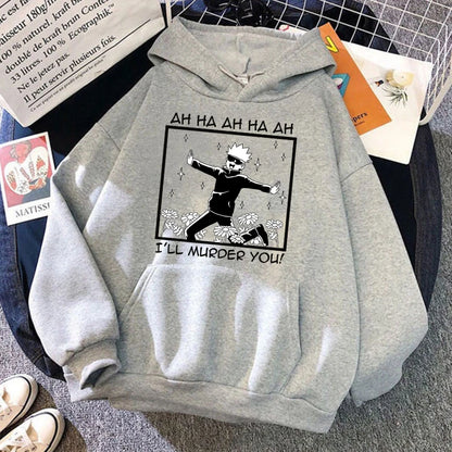 Cool Anime Satoru Gojo Graphic Hoodie for Men Women Casual Wear Trendy Print Sweatshirt Fashion Streetwear