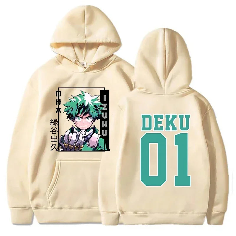 The Japanese Anime "My Hero Academia" Printed Autumn and Winter Sports Hoodie, Hip-hop Harajuku Streetwear Long-sleeved Pullover