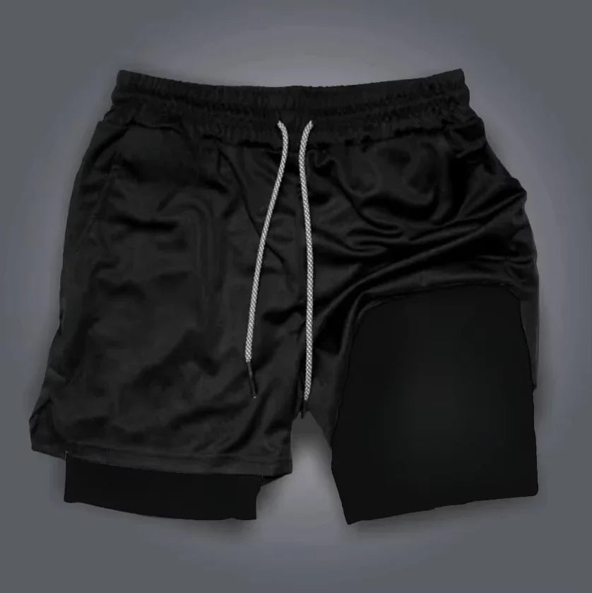 Demon Slayer Anime New Co-branded Printed 2-in-1 Sports Shorts 2025 Summer Fashion Fitness Swimming Hiking Double Layer Shorts