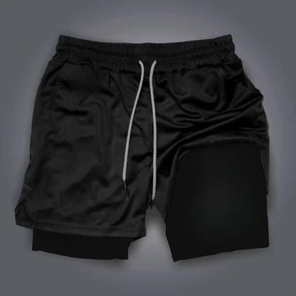Demon Slayer Anime New Co-branded Printed 2-in-1 Sports Shorts 2025 Summer Fashion Fitness Swimming Hiking Double Layer Shorts