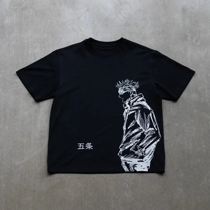 Jujutsu Kaisen Gojo Satoru Unisex Pure Cotton T-shirt 2026 Summer Hot Anime Print Round Neck Loose Family Short Sleeved Top