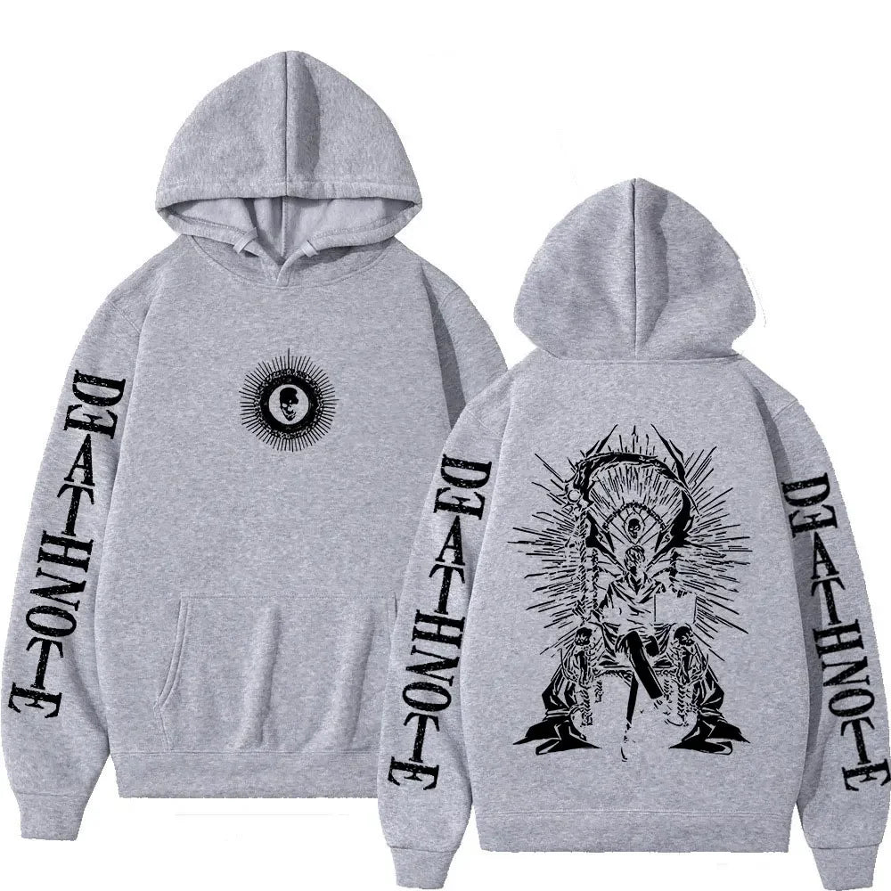 Y2K Anime Death Note Hoodies Yagami Light L·Lawliet Gothic Sweatshirt Men Women Clothing Fashion Long Sleeve Pullovers Streetwea