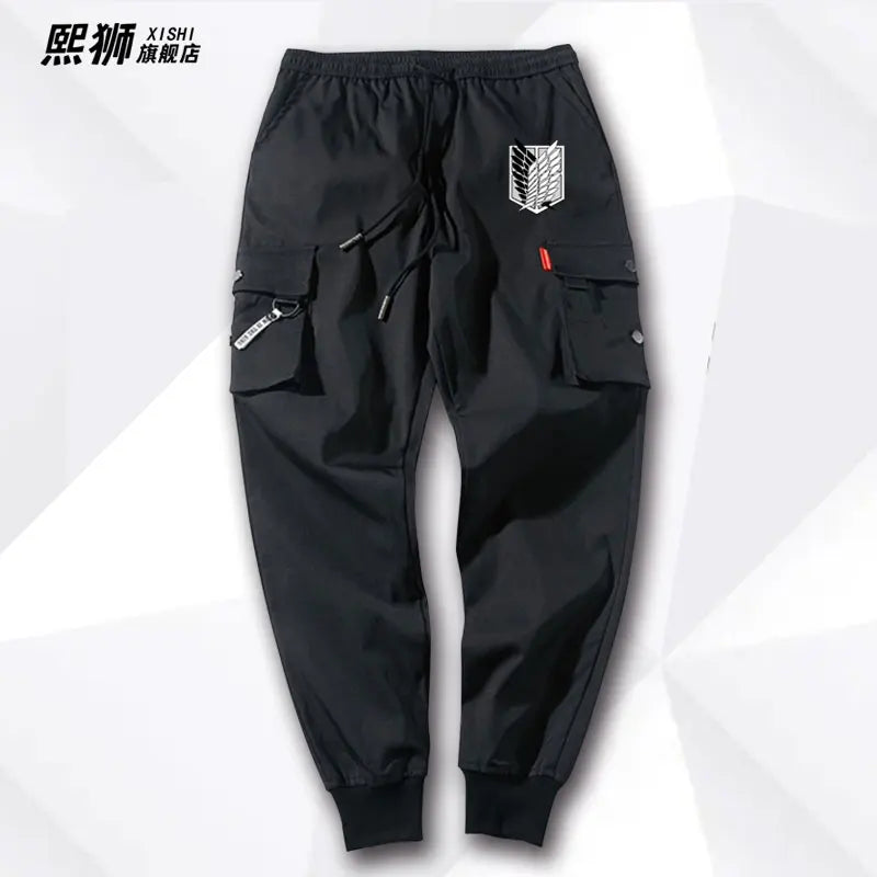 Atta on Titan Workwear Pants Casual Sports Long Trousers Elastic Waist Cotton Polyester Blend Spring Autumn Youth Faion