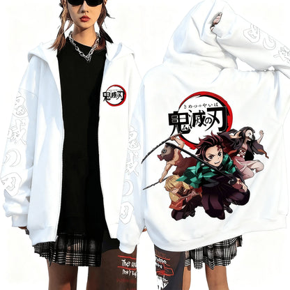 New Year Hot Selling Men's Devil Killer Anime Zipper Hoodie Men's and Women's Sportswear Street Wear Autumn and Winter Fashion