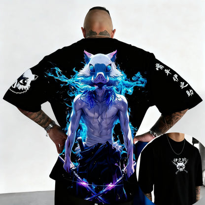 Demon Slayer Anime Print Pure Cotton Short-sleeved 2025 Men's and Women's Loose Sporty Summer Fashion Round-neck T-shirt