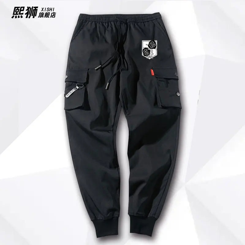 Atta on Titan Workwear Pants Casual Sports Long Trousers Elastic Waist Cotton Polyester Blend Spring Autumn Youth Faion
