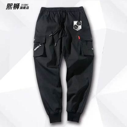 Atta on Titan Workwear Pants Casual Sports Long Trousers Elastic Waist Cotton Polyester Blend Spring Autumn Youth Faion
