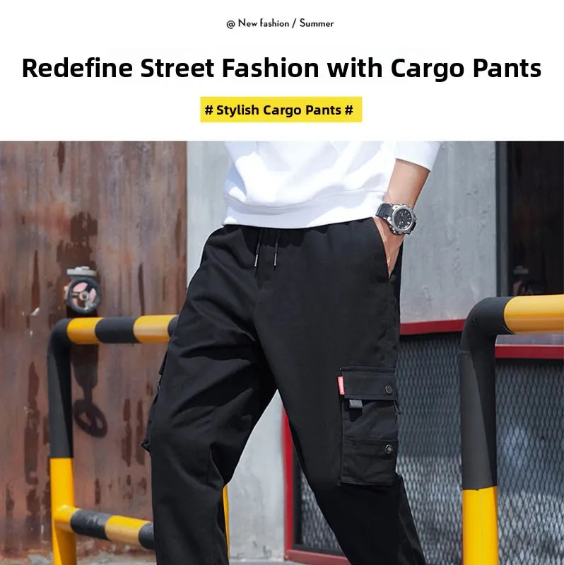 Atta on Titan Workwear Pants Casual Sports Long Trousers Elastic Waist Cotton Polyester Blend Spring Autumn Youth Faion