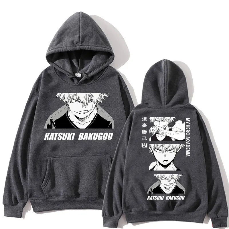 Japan Anime My Hero Academia Bakugo Katsuki Hoodie Men Women Fashion Harajuku Manga Sweatshirt Oversized Fleece Casual Tracksuit