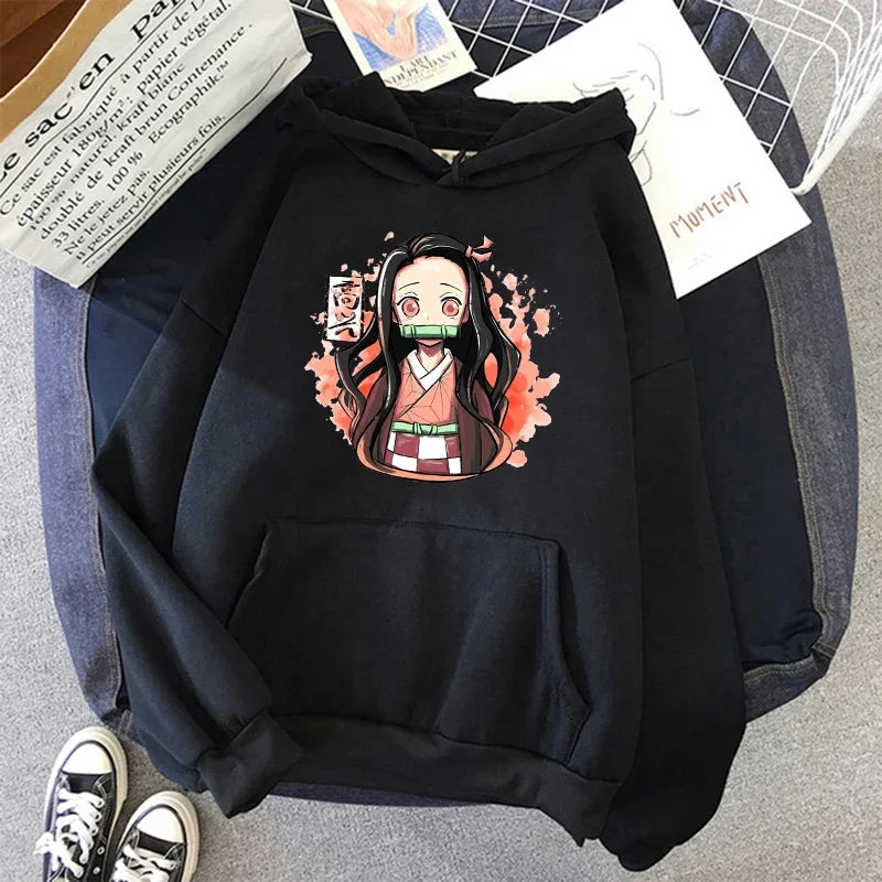 New Kimetsu No Yaiba Sweatshirt Manga Demon Slayer Hoodies Harajuku Anime Japanese Kawaii Hoodie Cartoon Tanjiro Kamado Nezuko