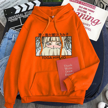 My Hero Academia Anime Kawaii Cartoon Graphics Himiko Toga Hoodies Men Women Long Sleeve Patchwork Boys/girls Hoodie Sweatshirts