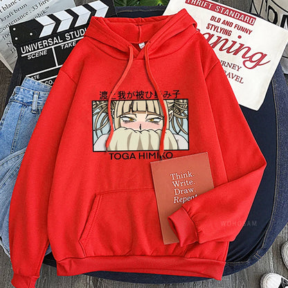 My Hero Academia Anime Kawaii Cartoon Graphics Himiko Toga Hoodies Men Women Long Sleeve Patchwork Boys/girls Hoodie Sweatshirts