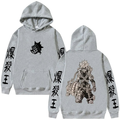 Anime My Hero Academia Bakugou Katsuki Merch Hoodie Men Women Fashion Vintage Hooded Sweatshirt Male Manga Cosplay Streetwear